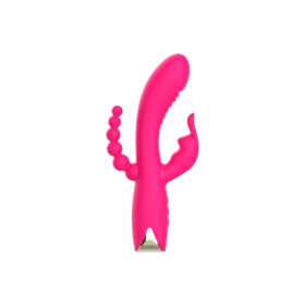 Vibromasseur triple stimulation très puissant rose USB 